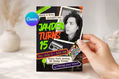 Skate Park Birthday Invitation Canva Template Product Image 1