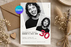 Photo Booth Birthday Invitation Canva Template Product Image 1