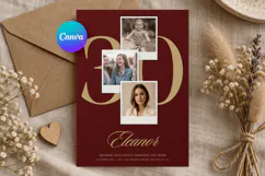 Photo Collage Birthday Invitation Template, Editable Canva Product Image 1