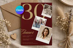 Birthday Invitation Template Editable Canva, Photo Collage Product Image 1