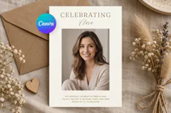 30th Birthday Invitation Photo Template, Editable Canva Product Image 1