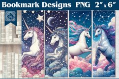 Unicorn Printable Bookmark 4 PNG Product Image 1
