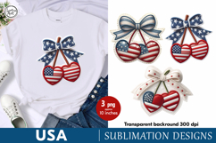 USA. Cherry. 4th of July. Sublimation design PNG Product Image 1