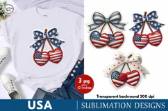 USA. Cherry. 4th of July. Sublimation design PNG Product Image 1
