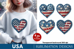 USA. Heart. 4th of July. Sublimation design PNG Product Image 1