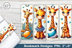 Cute Giraffe Printable Bookmark 4 PNG Product Image 1