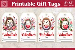 Valentines Gift Tags |hedgehog| PNG Sublimation Product Image 1