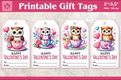 Valentines Gift Tags |Owl| PNG Sublimation Product Image 1