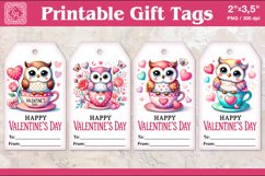 Valentines Gift Tags | Owl | PNG Sublimation Product Image 1