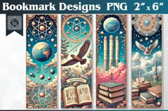 Vintage Science Printable Bookmark 4 PNG Product Image 1