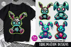 Zombie Toy. Creepy Bunny. PNG sublimation Product Image 1