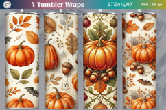 Seamless Cute Pumpkin Tumbler Wrap Sublimation, 20 oz Product Image 1