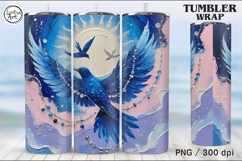 4 Blue Bird of luck Tumbler Sublimation, 20 oz Product Image 5