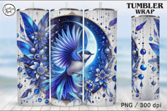Dragonfly and Blue Bird of luck Tumbler Sublimation, 20 oz Product Image 3