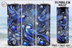 Dragonfly and Blue Bird of luck Tumbler Sublimation, 20 oz Product Image 4