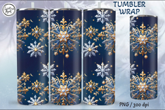 Christmas Snowflakes Seamless Tumbler Sublimation, 20 oz Product Image 1