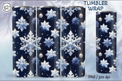 Christmas Snowflakes Seamless Tumbler Sublimation, 20 oz Product Image 1