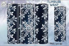Christmas Snowflakes Seamless Tumbler Sublimation, 20 oz Product Image 1