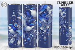 Blue Bird of luck Tumbler Sublimation, 20 oz Product Image 2