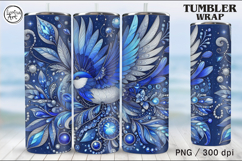 Blue Bird of luck Tumbler Sublimation, 20 oz Product Image 3