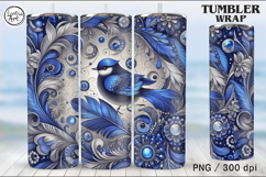 Blue Bird of luck Tumbler Sublimation, 20 oz Product Image 4
