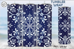 Christmas Snowflakes Seamless Tumbler Wrap 20 oz Product Image 2