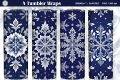 Christmas Snowflakes Seamless Tumbler Wrap 20 oz Product Image 1