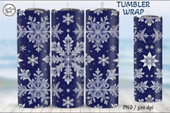 Christmas Snowflakes Seamless Tumbler Wrap 20 oz Product Image 3