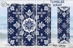 Christmas Snowflakes Seamless Tumbler Wrap 20 oz Product Image 5