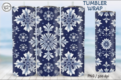 Christmas Snowflakes Seamless Tumbler Wrap 20 oz Product Image 2