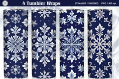 Christmas Snowflakes Seamless Tumbler Wrap 20 oz Product Image 1