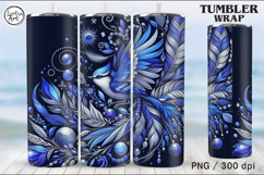 Blue Bird of luck Tumbler Sublimation, 20 oz Product Image 5