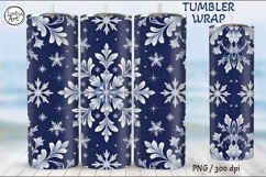 Christmas Snowflakes Seamless Tumbler Wrap 20 oz Product Image 3