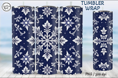 Christmas Snowflakes Seamless Tumbler Wrap 20 oz Product Image 5