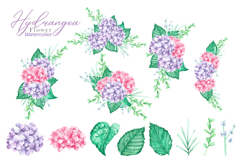 13 Watercolor Hydrangea Flower Illustrations Product Image 1
