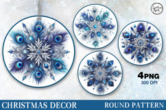 4 Round Christmas Decor | Cristmas Decor Sublimation, 4 PNG Product Image 1