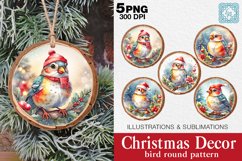 Christmas Decor. Bird Round Pattern 5 PNG sublimations Product Image 1