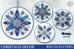 4 Round Christmas Decor | Cristmas Snowflakes Decor Product Image 1