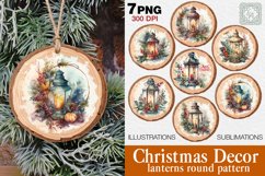 Christmas Decor. Lantern Round Pattern 7 PNG sublimation Product Image 1