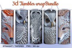 3d Animals 5 Tumbler Sublimations, 20 oz Tumbler Wraps Product Image 1