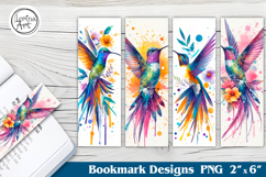 Hummingbird Printable Bookmark 4 PNG Product Image 1