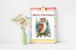 Watercolor winter Owls cliparts. 8 PNG sublimation Product Image 2