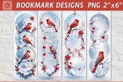 Winter Birds Printable Bookmark 4 PNG Product Image 1