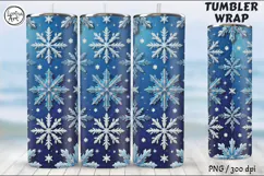 Christmas Snowflakes Seamless Tumbler Sublimation, 20 oz Product Image 3