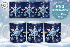 Frozen Beauty / Christmas Vibe mug wrap. 11&amp;15oz Product Image 1