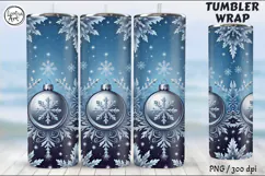 Christmas Snowflakes Seamless Tumbler Sublimation, 20 oz Product Image 4