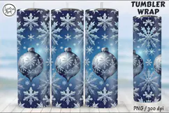 Christmas Snowflakes Seamless Tumbler Sublimation, 20 oz Product Image 5