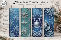 Christmas Snowflakes Seamless Tumbler Sublimation, 20 oz Product Image 1