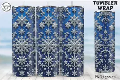 Christmas Snowflakes Seamless Tumbler Sublimation, 20 oz Product Image 3