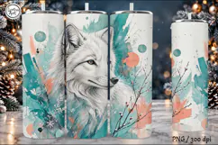 Wildlife Tumbler Wrap| Fox Tiger Wolf Polar Bear PNG Product Image 4